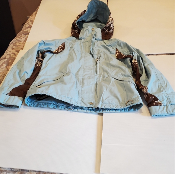 NILS Ski Insulated Women's Jacket Teal Green Detachable Hood M - Picture 9 of 16